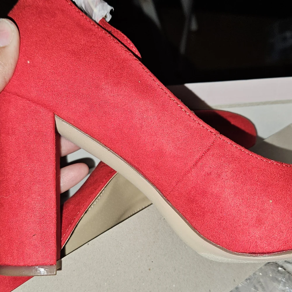 JustFab Bold Red Suede Heels